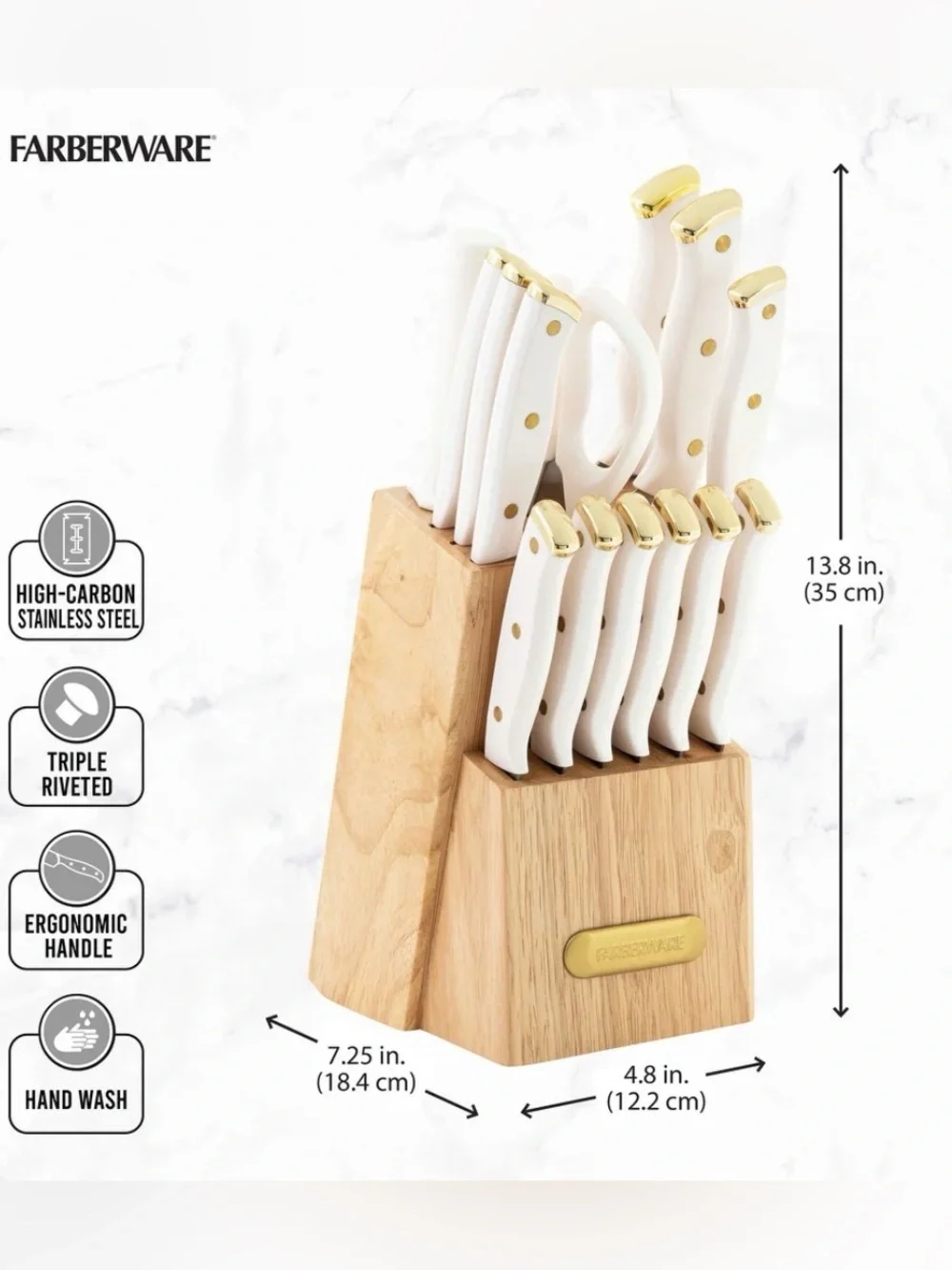 NWT Farberware 15 Piece Triple-Riveted Cutlery Set